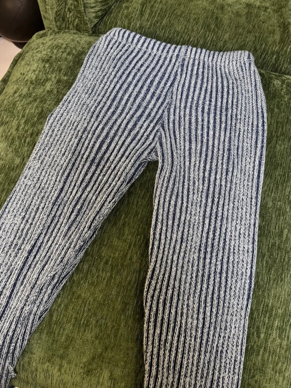 Striped Knit Halter Lounge Set in Navy and Cream
